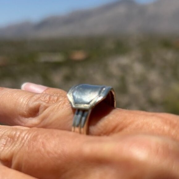 Sterling Silver SPOON RING Art Deco - Picture 2 of 12